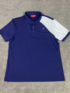 Redvanly Polo Shirt Mens XL Blue White Performance Golf Short Sleeve